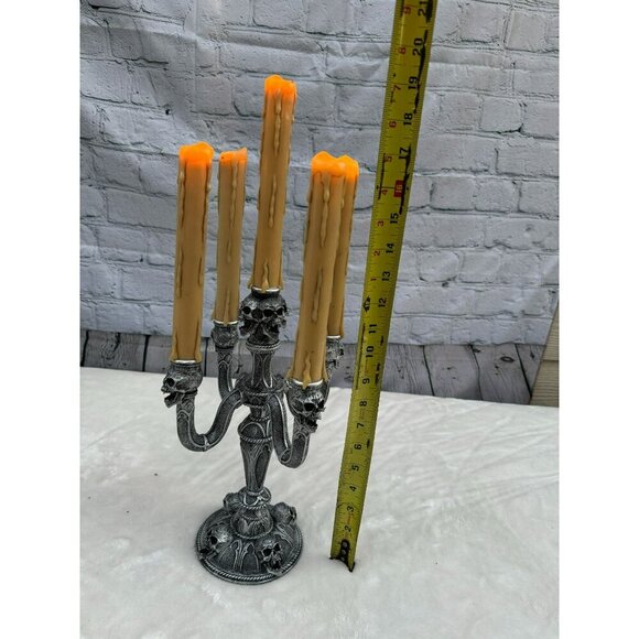 SPIRIT HALLOWEEN LED Skull Candelabra set of 2 - Picture 8 of 8